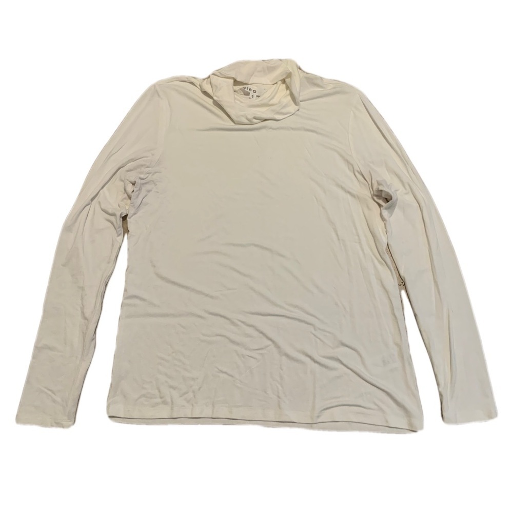 Cleo White Long Sleeve Cowl Neck Top - Size Medium